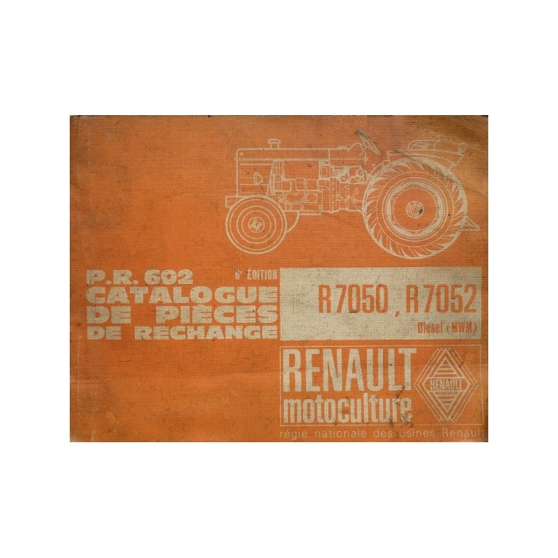 Renault R7050 et R7052, catalogue de pièces