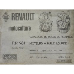 Renault 715, 714, 598, catalogue de pièces