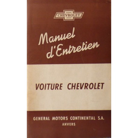 Chevrolet 1946-48, notice d'entretien