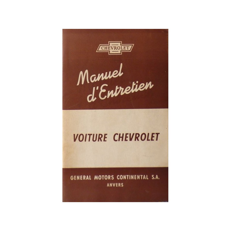 Chevrolet 1946-48, notice d'entretien