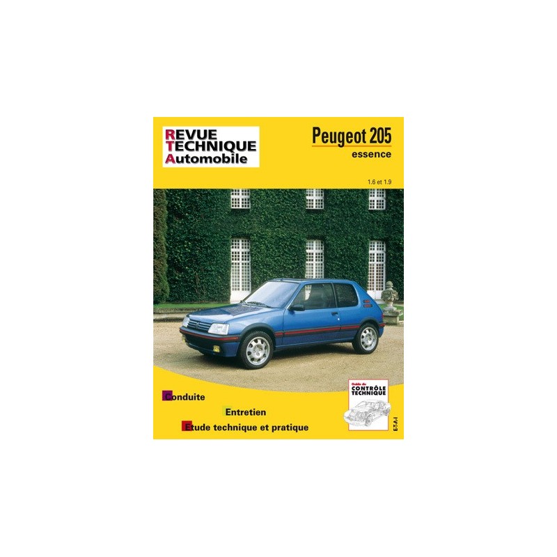 RTA Peugeot 205 essence 1.6 et 1.9 dont GTi