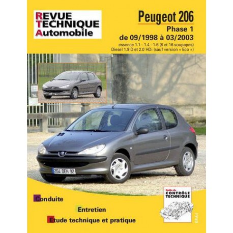 RTA Peugeot 206 phase 1, essence et Diesel