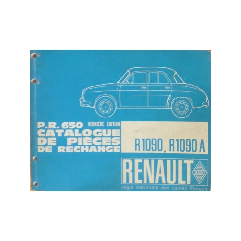 Renault Dauphine et Ondine, catalogue de pièces