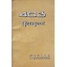 Peugeot 403 8cv, notice d'entretien