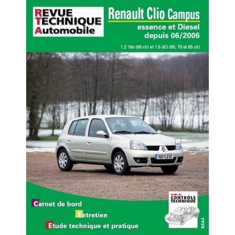 RTA Renault Clio II Campus essence et Diesel