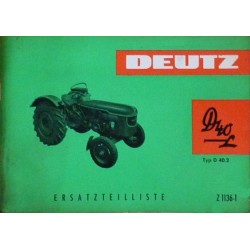 Deutz D40L, D40.2, catalogue de pièces