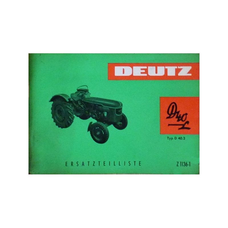 Deutz D40L, D40.2, catalogue de pièces