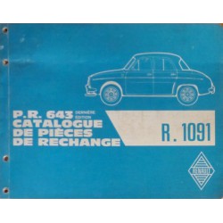 Renault Dauphine Gordini R1091, catalogue de pièces