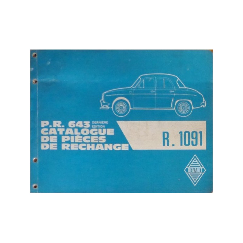 Renault Dauphine Gordini R1091, catalogue de pièces