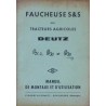 Deutz D25.2, D30 et D30S, faucheuse Stockey & Schmitz, notice d'utilisation