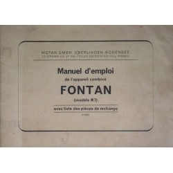 Fontan R7 pulvérisateur, notice d'utilisation et catalogue de pièces