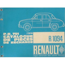 Renault Dauphine Export, catalogue de pièces