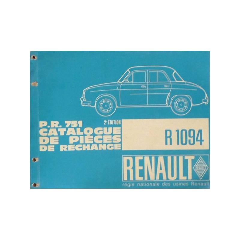 Renault Dauphine Export, catalogue de pièces