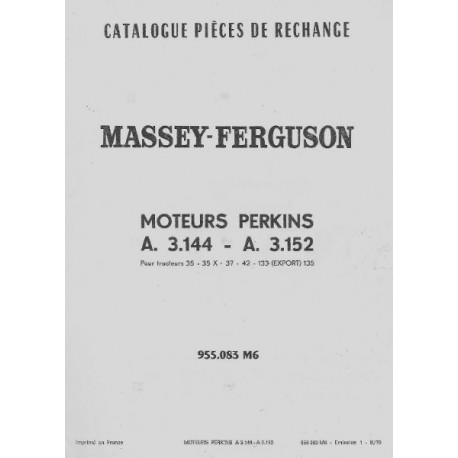 Perkins 3.144 et 3.152, catalogue de pièces