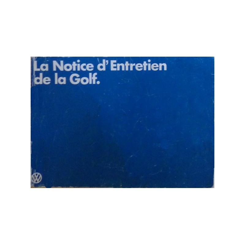 Volkwagen Golf, notice d'entretien