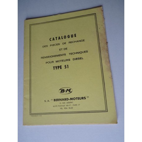 Bernard-Moteurs diesel 51, catalogue de pièces original