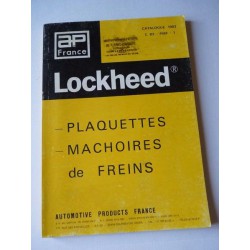 Lockheed, plaquettes et mâchoires de freins, catalogue original