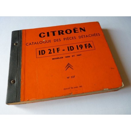 Citroën ID21F et ID19FA, catalogue de pièces original