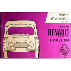 Renault 4 Fourgonnette types R2102 et R2103, notice d'entretien