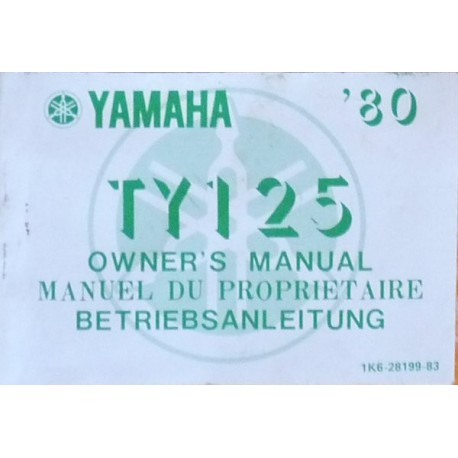 Yamaha TY125, notice d'entretien