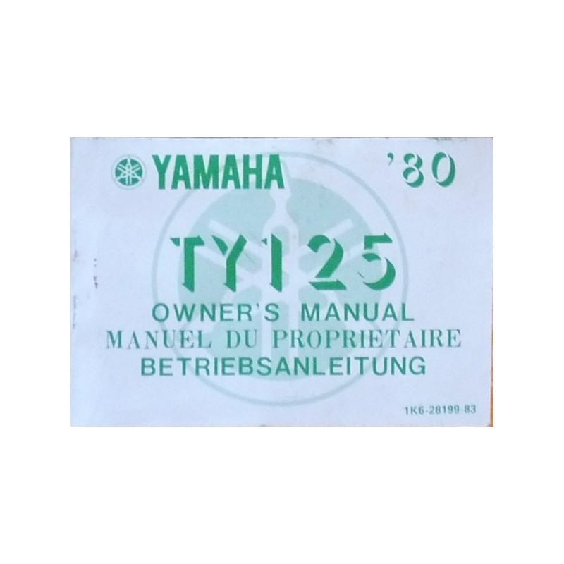 Yamaha TY125, notice d'entretien