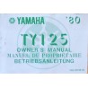 Yamaha TY125, notice d'entretien