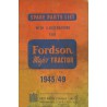 Fordson Major, catalogue de pièces