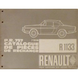 Renault Caravelle R1133, catalogue de pièces