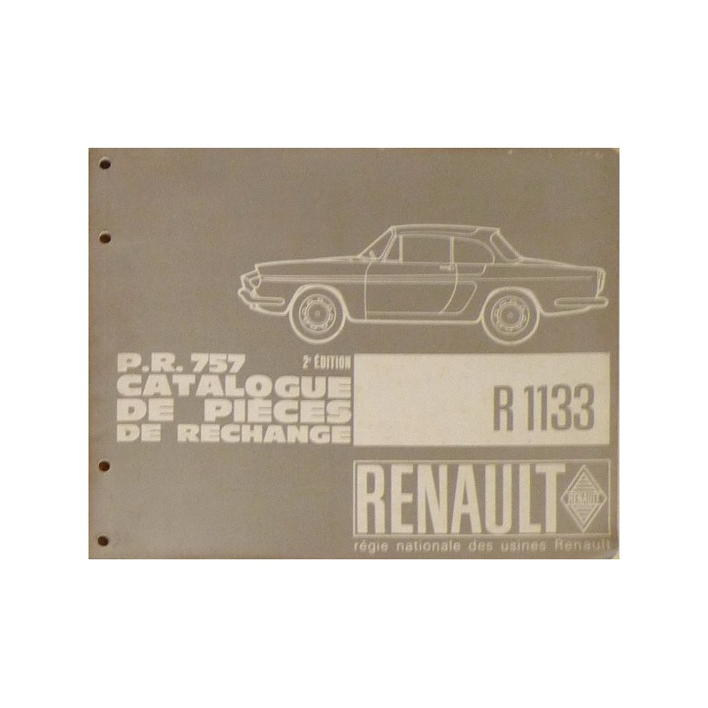 Renault Caravelle R1133, catalogue de pièces