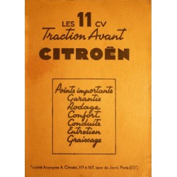 Citroën Traction 11cv B et BL, notice d'entretien