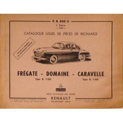 Renault Frégate, Domaine et Caravelle, catalogue de pièces