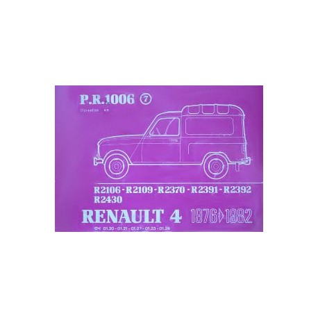 Renault 4 Fourgonnette et pick up, catalogue de pièces