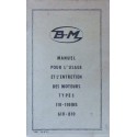 Bernard-Moteurs 110, 110 bis, 610 et 810, notice d'entretien et catalogue de pièces