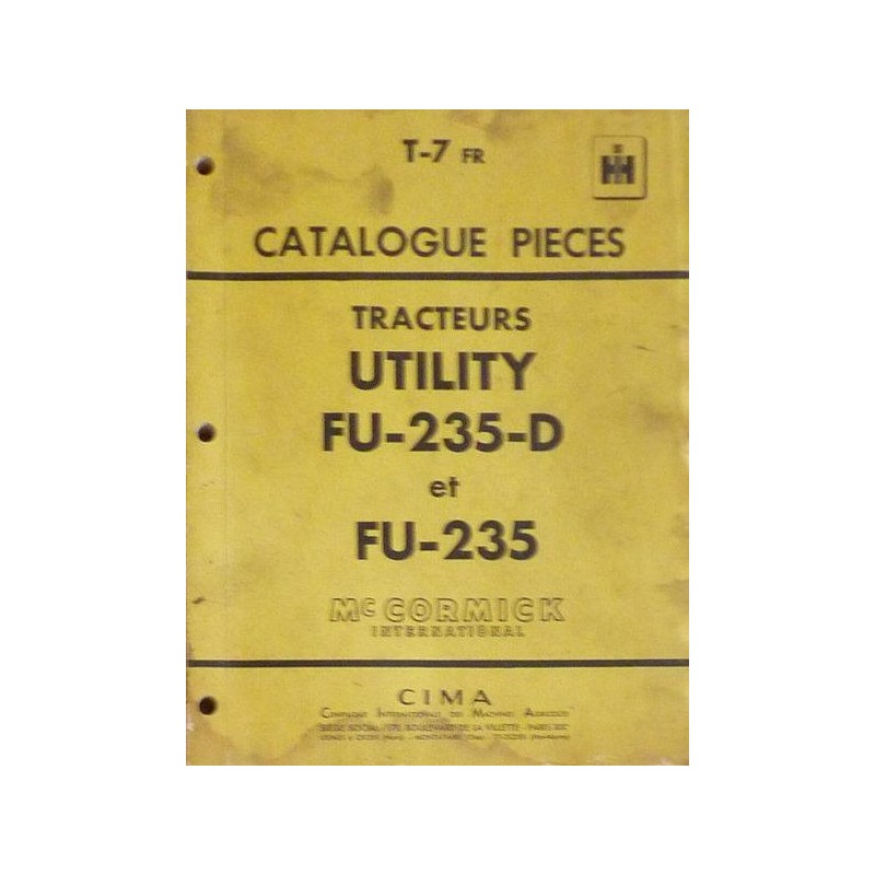 McCormick IH Utility FU-235, FU-235-D, catalogue de pièces