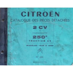 Citroën 2cv et fourgonnettes 250kg, catalogue de pièces