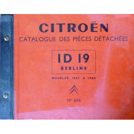 Citroën ID19 berlines, catalogue de pièces
