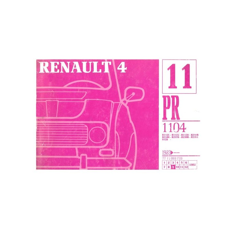 Renault 4 depuis 1983, catalogue de pièces