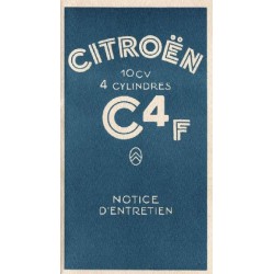 Citroën C4F 10cv, notice d'entretien