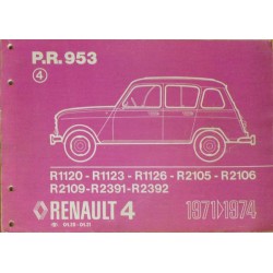Renault 4 et Fourgonnette 1971 à 74, catalogue de pièces