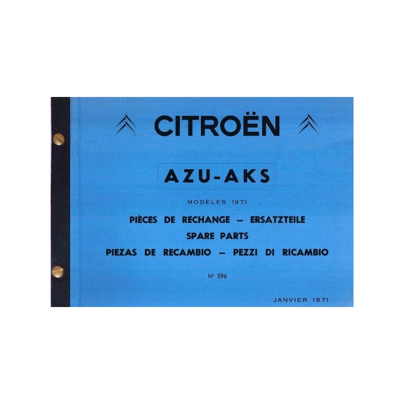 Citroën 2cv AZU et AKZ sur base 1971, catalogue de pièces