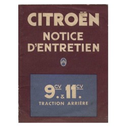 Citroën 9cv et 11cv, notice d'entretien