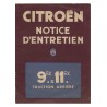 Citroën 9cv et 11cv, notice d'entretien