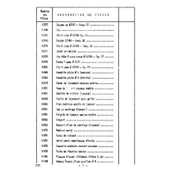 Bernard-Moteurs 17, 117, 27, 127, liste des pièces de rechange