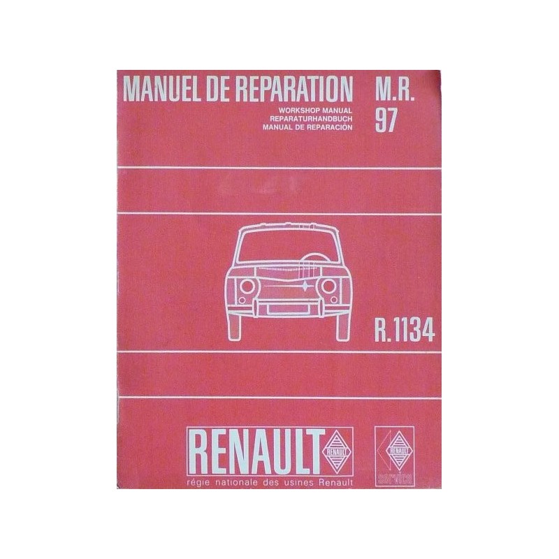 Renault 8 Gordini R1134, manuel de réparation