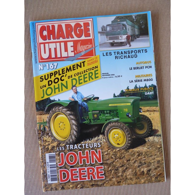 Charge Utile n°167, Citroën taxi, John Deerre, Kaiser-Jeep M800, Berliet PCM, DART, Richaud