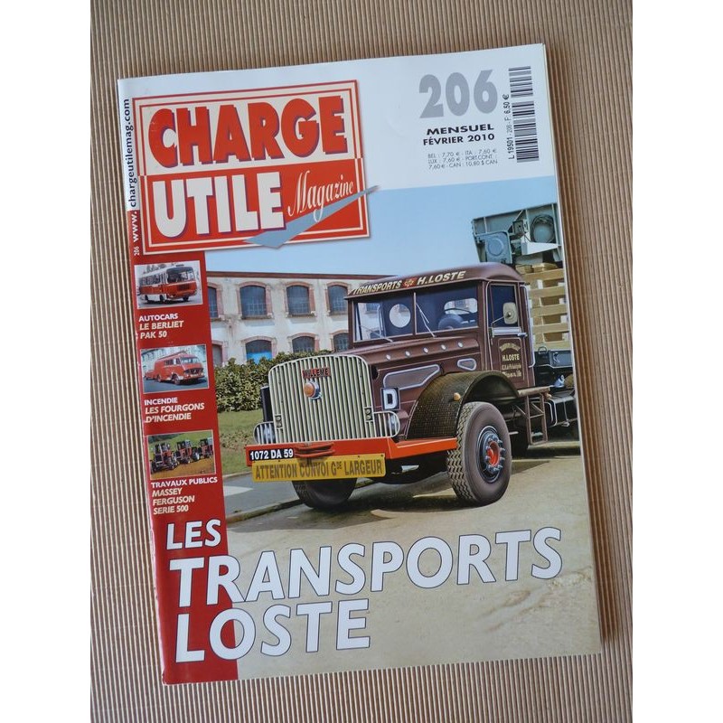 Charge Utile n°206, Massey-Ferguson, Berliet PAK50, Kealble, Roussely, Loste, Moreno-Bormann