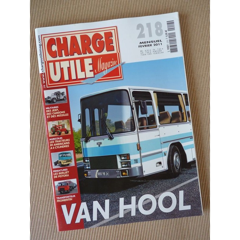 Charge Utile n°218, Renault années 20, IH, Jeep, Haulotte, Van Hool, , Fromentin, Boner