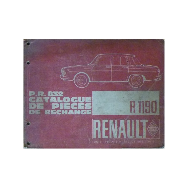 Renault 10 R1190, catalogue de pièces