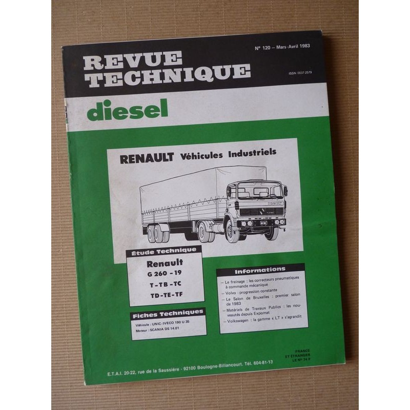 RTD Renault G260 19T, 19TB, 19TC, 19TD, 19TE, 19TF. MIDR 06.20.45