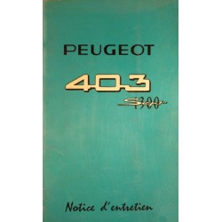 Peugeot 403 B 7, notice d'entretien